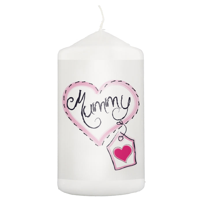 Mummy Heart Stitch Pillar Candle