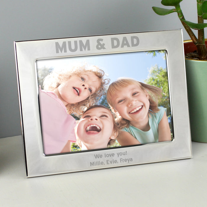 Personalised Silver 5x7 Mum & Dad Photo Frame