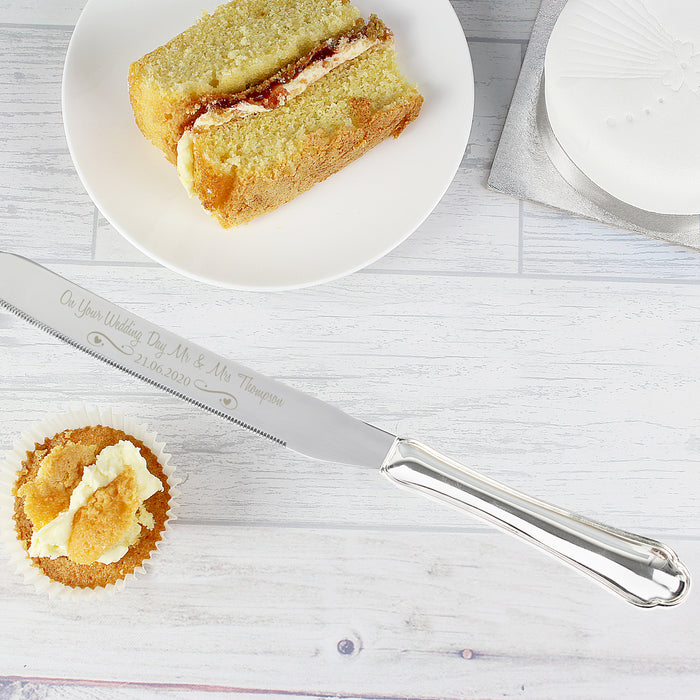 Personalised Heart & Swirl Cake Knife