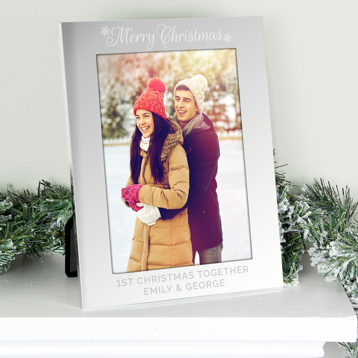 Personalised Silver 5x7 Merry Christmas Photo Frame