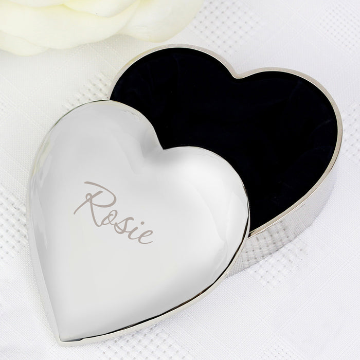 Personalised Name Only Heart Trinket Box