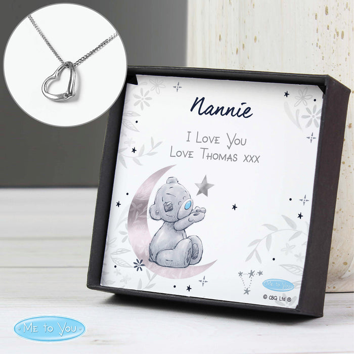 Personalised Moon & Stars Me To You Sentiment Silver Tone Necklace and Box - The Gift Cabin UK