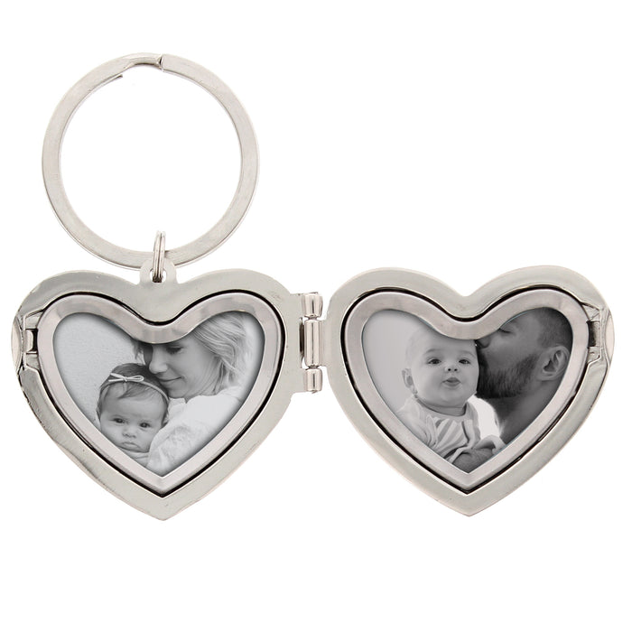 Personalised Floral Heart Photo Frame Keyring