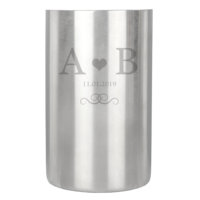 Personalised Monogram Stainless Steel Wine Cooler