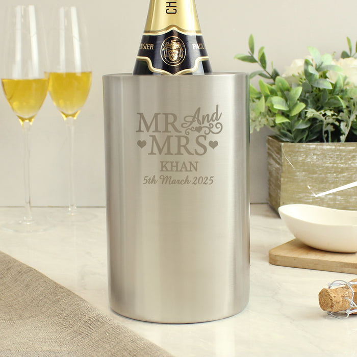 Personalised Mr & Mrs Wine Cooler