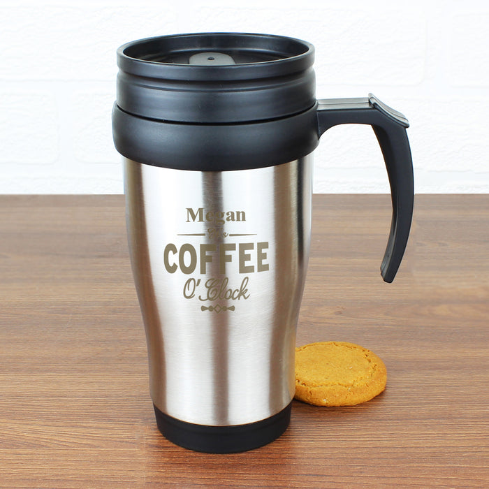 Personalised Coffee O'Clock Travel Mug - The Gift Cabin UK