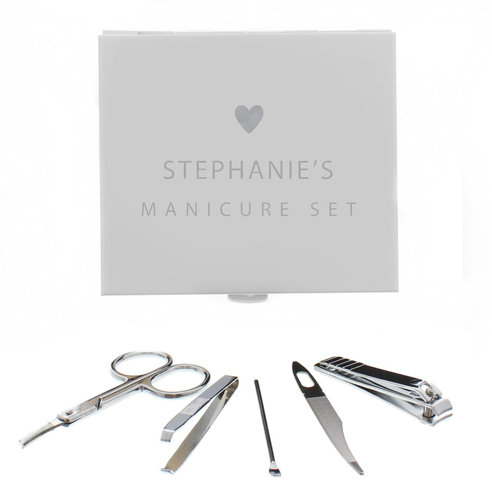 Personalised Heart Manicure Set