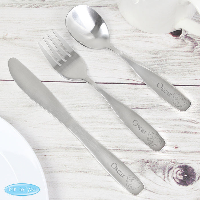 Personalised Tiny Tatty Teddy 3 Piece Cutlery Set - The Gift Cabin UK