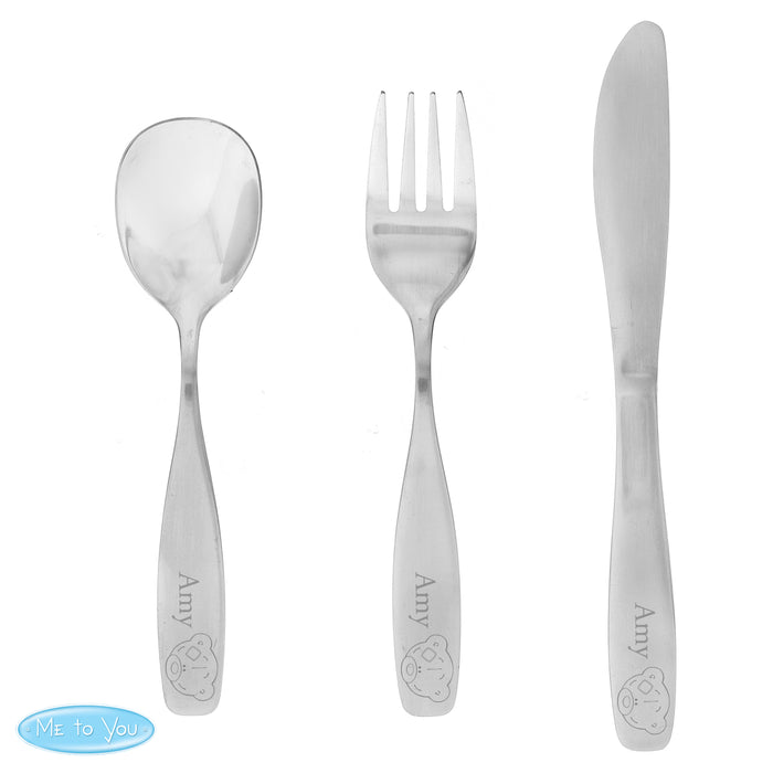 Personalised Tiny Tatty Teddy 3 Piece Cutlery Set - The Gift Cabin UK