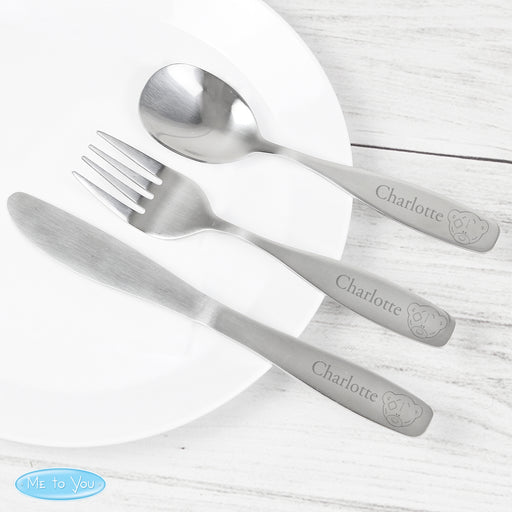 Personalised Tiny Tatty Teddy 3 Piece Cutlery Set - The Gift Cabin UK