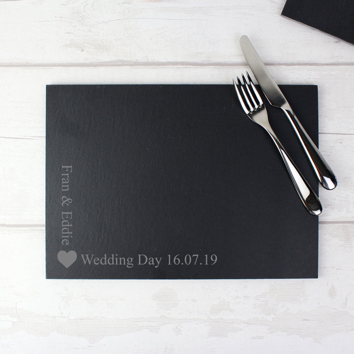 Personalised Heart Motif Slate Placemat