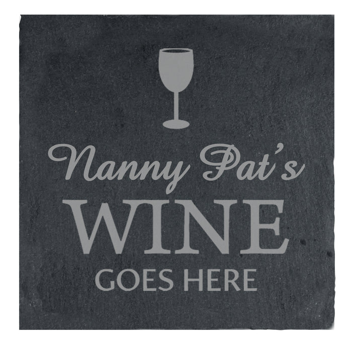 Personalised Wine Goes Here... Single Slate Coaster