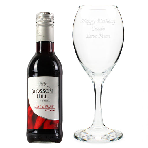 Personalised Red Wine & Wine Glass Set - The Gift Cabin UK