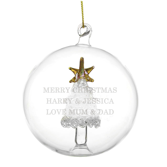 Personalised Glass Christmas Tree Bauble