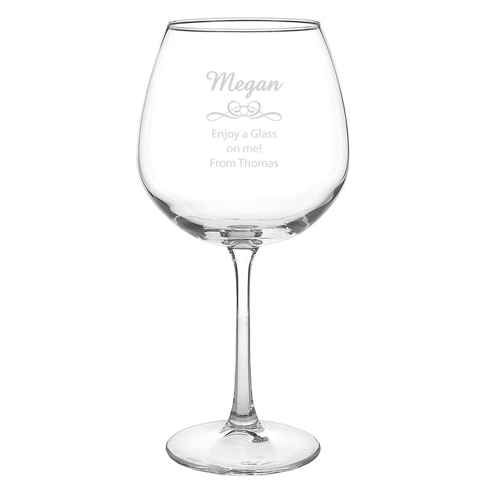 Personalised Decorative Bottle of Wine Glass