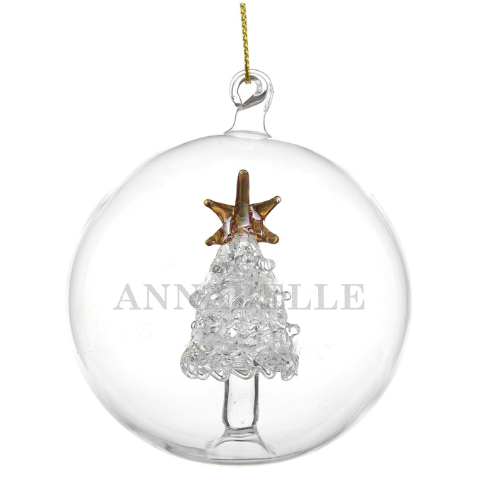 Personalised Name Only Christmas Tree Glass Bauble