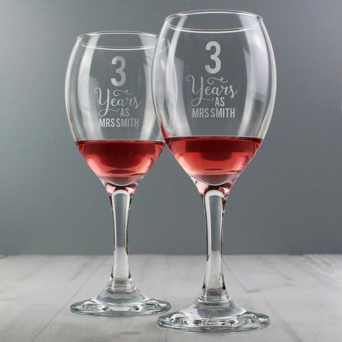 Personalised Years As... Wine Glass Set