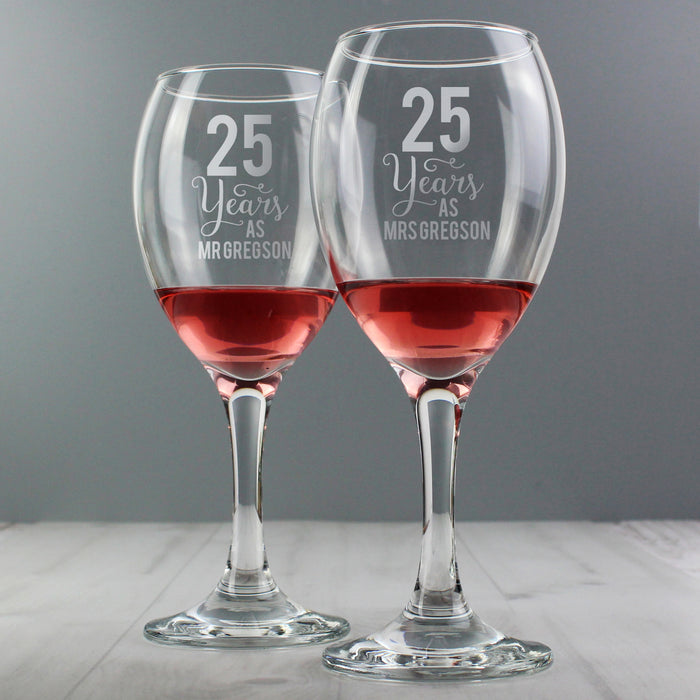 Personalised Years As... Wine Glass Set