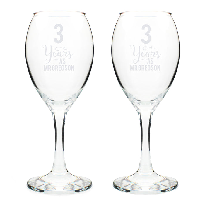 Personalised Years As... Wine Glass Set