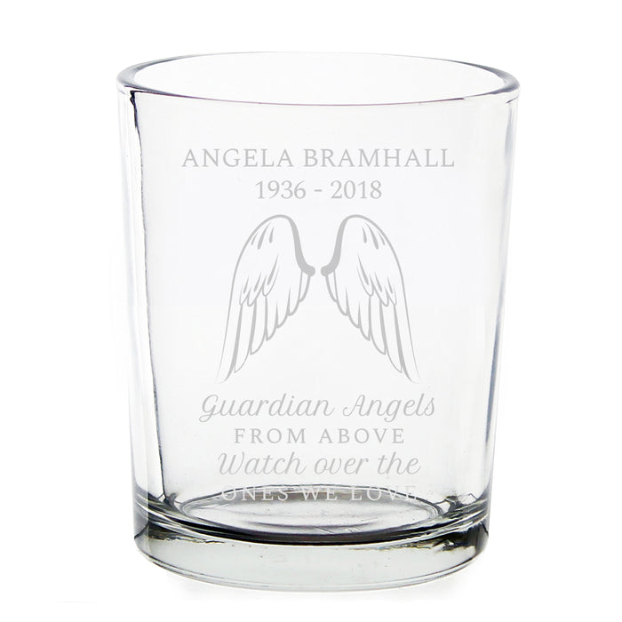 Personalised Guardian Angel Wings Votive Candle Holder