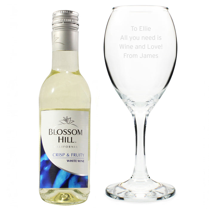 Personalised White Wine & Any Message Wine Glass Set - The Gift Cabin UK