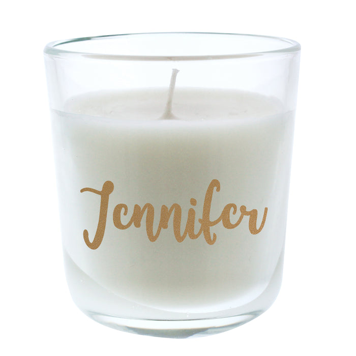 Personalised Gold Name Scented Jar Candle