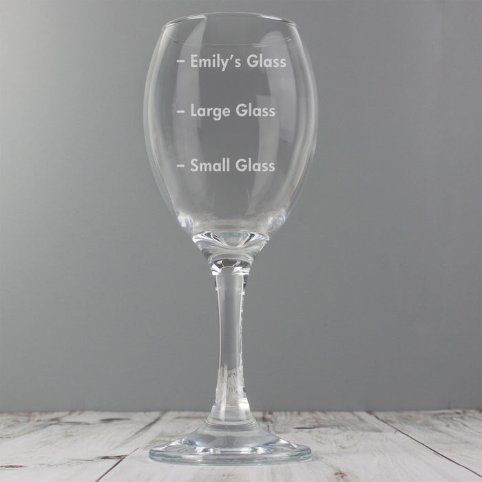 Personalised Measures Wine Glass