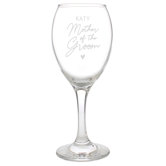 Personalised Mother of the Groom Wine Glass