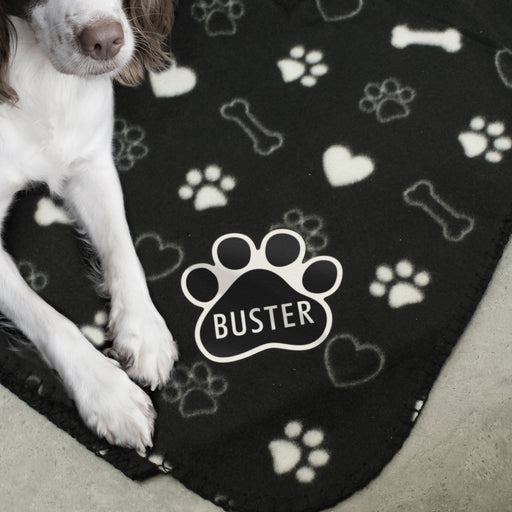 Personalised Dog Paw Print Fleece Blanket - The Gift Cabin UK