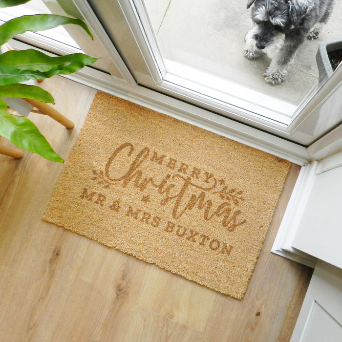 Personalised Christmas Rectangle Indoor Doormat