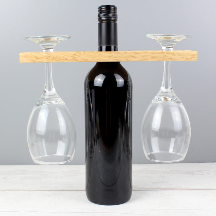 Personalised 'Wine O'clock' Wine Glass & Bottle Holder