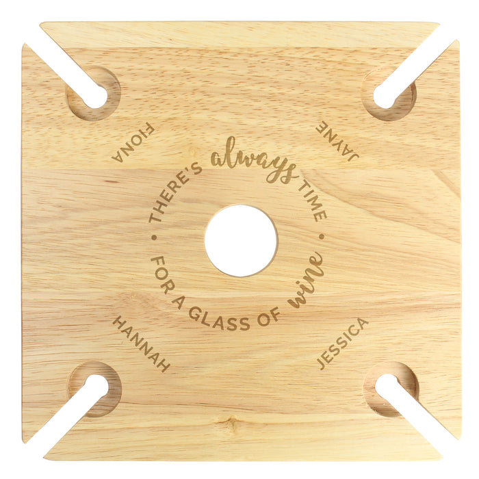 Personalised ...Time For a Glass of Wine Four Wine Glass Holder & Bottle Holder