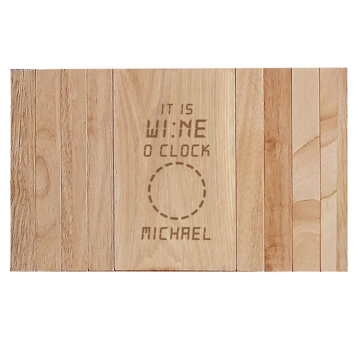 Personalised Its Wine O'Clock Wooden Sofa Tray