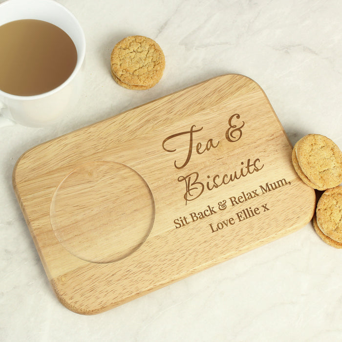 Personalised Free Text Wooden Coaster Tray