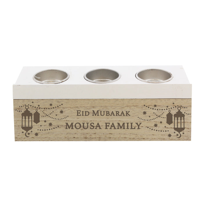 Personalised Eid and Ramadan Triple Tea Light Box