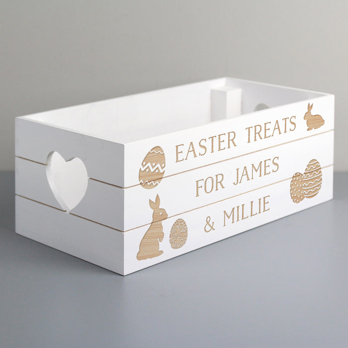 Personalised Easter Bunny Small Wooden Crate