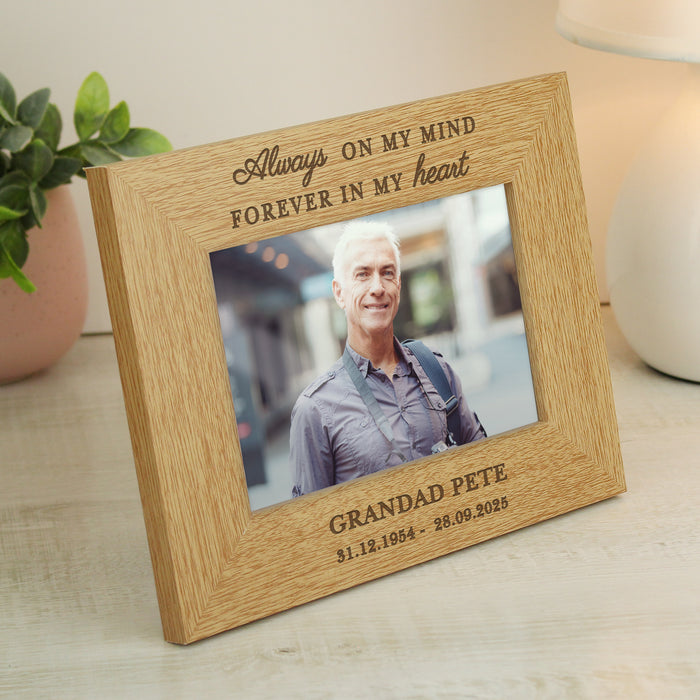 Personalised Memorial Always In My Heart 6x4 Wooden Photo Frame