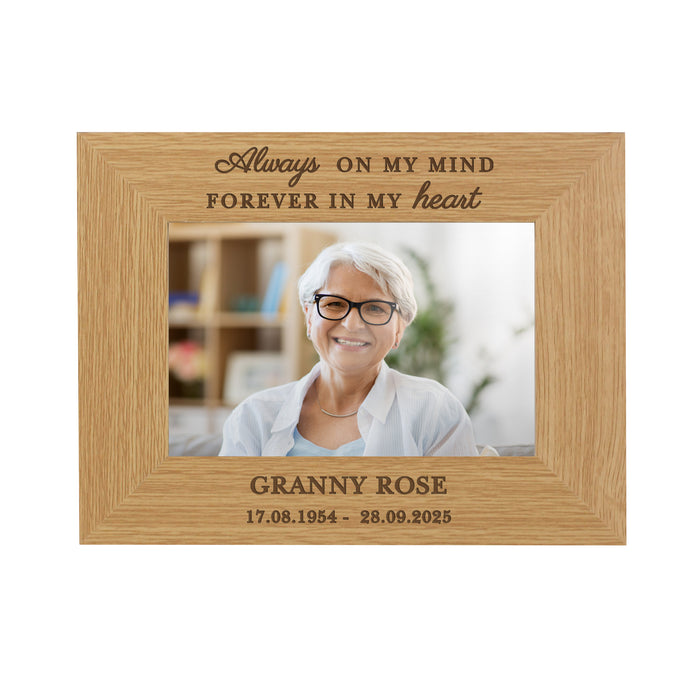 Personalised Memorial Always In My Heart 6x4 Wooden Photo Frame