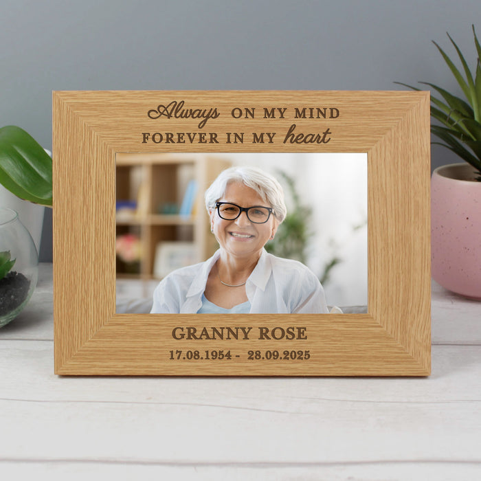 Personalised Memorial Always In My Heart 6x4 Wooden Photo Frame