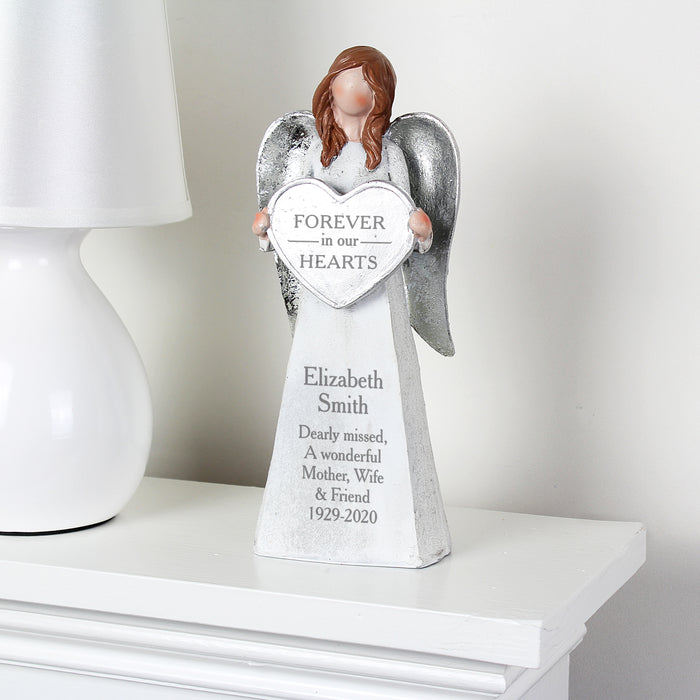 Personalised Forever In Our Hearts Memorial Angel Ornament