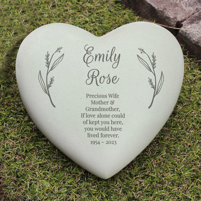 Personalised Free Text Heart Memorial