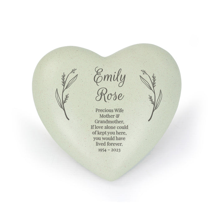 Personalised Free Text Heart Memorial