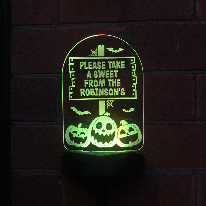 Personalised Pumpkin Patch Halloween Solar Light