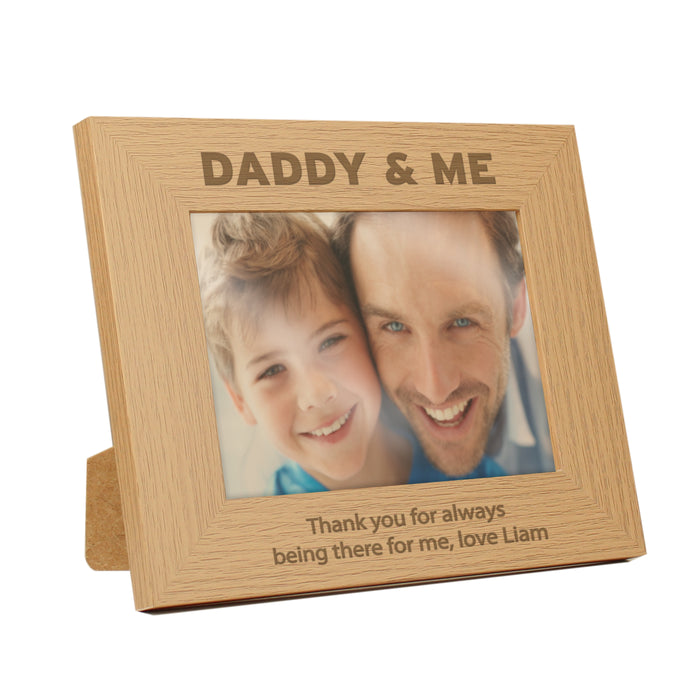 Personalised Daddy & Me 5x7 Landscape Oak Finish Photo Frame