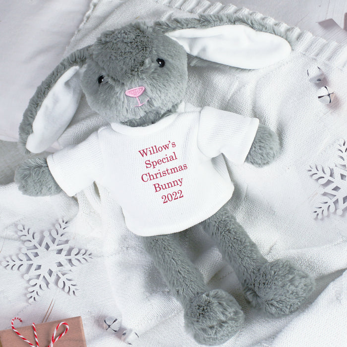 Personalised Christmas Bunny Rabbit - Red