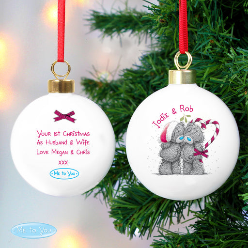 Personalised Me To You Couple Christmas Bauble - The Gift Cabin UK