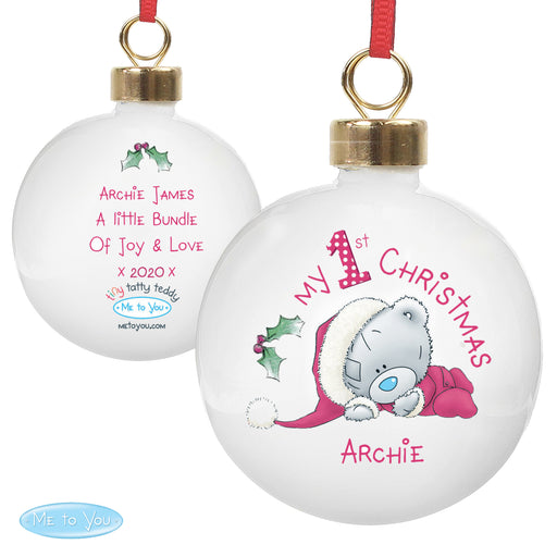 Personalised Me To You My 1st Christmas Bauble - The Gift Cabin UK