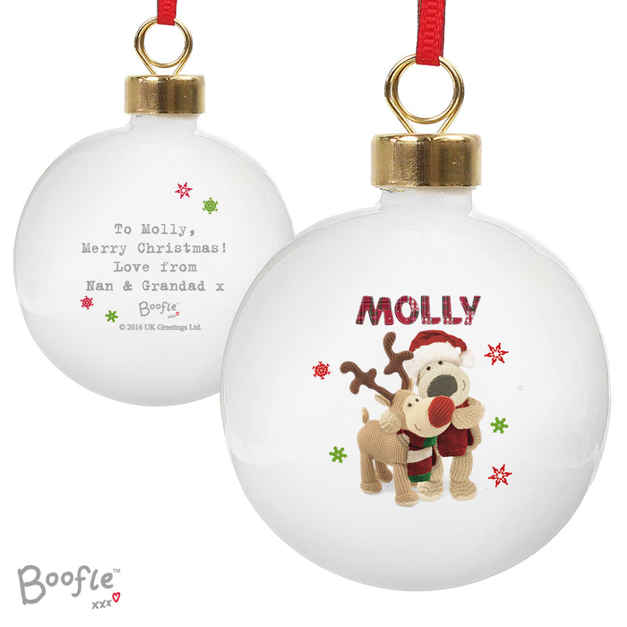 Personalised Boofle Christmas Reindeer Bauble - The Gift Cabin UK