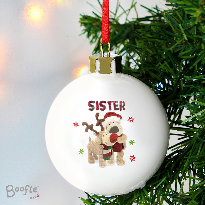 Personalised Boofle Christmas Reindeer Bauble - The Gift Cabin UK