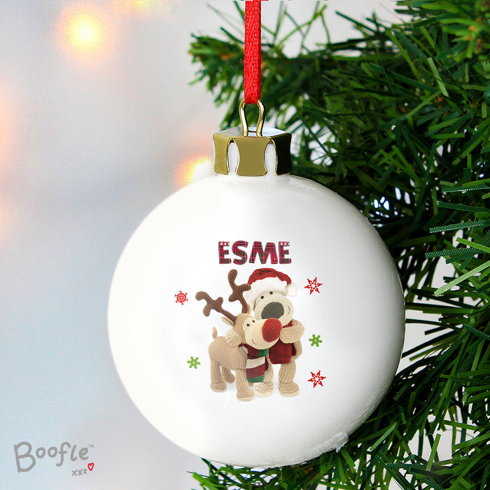 Personalised Boofle Christmas Reindeer Bauble - The Gift Cabin UK